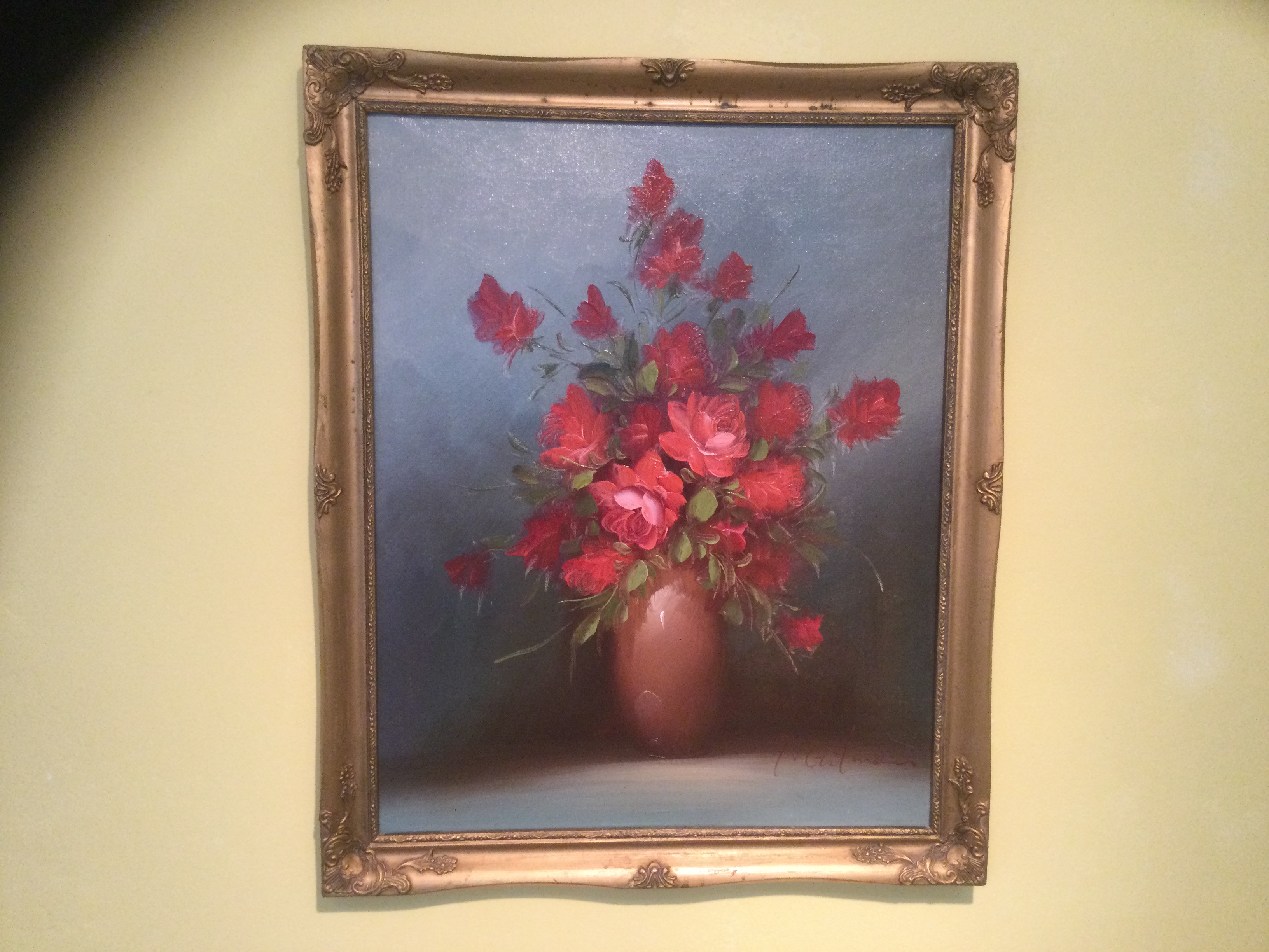 Red Roses in Vase by T Guteman 