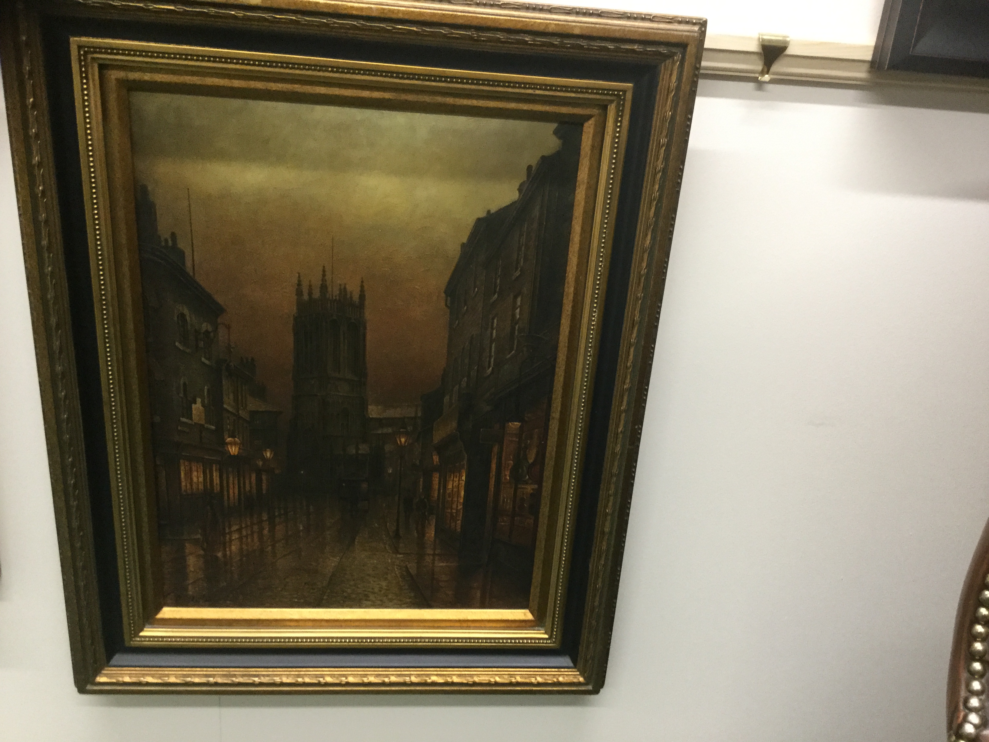 Church & Street Scene indistinctly signed