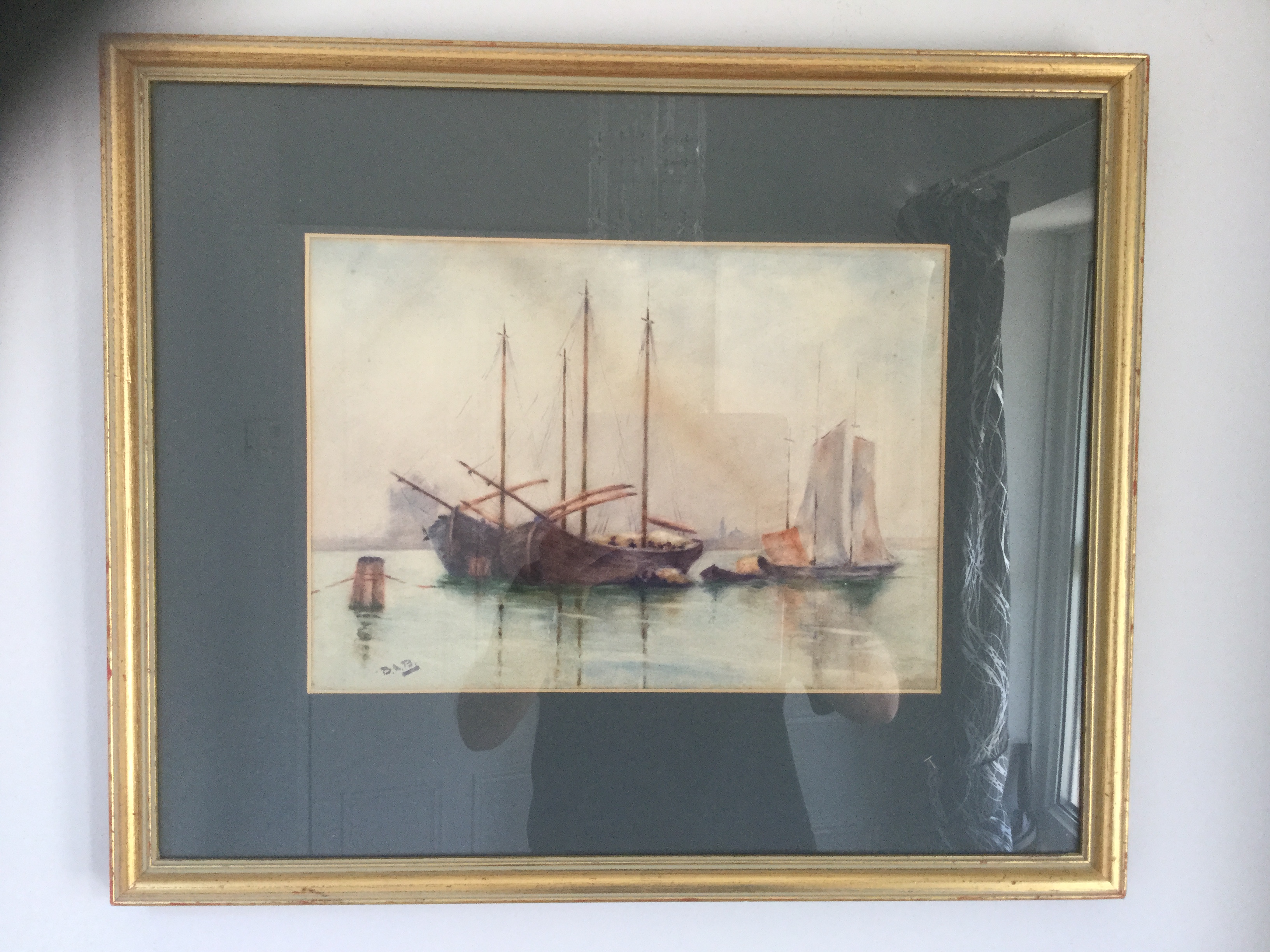 Boating Scene, possibly Venice by Miss B. May Brown