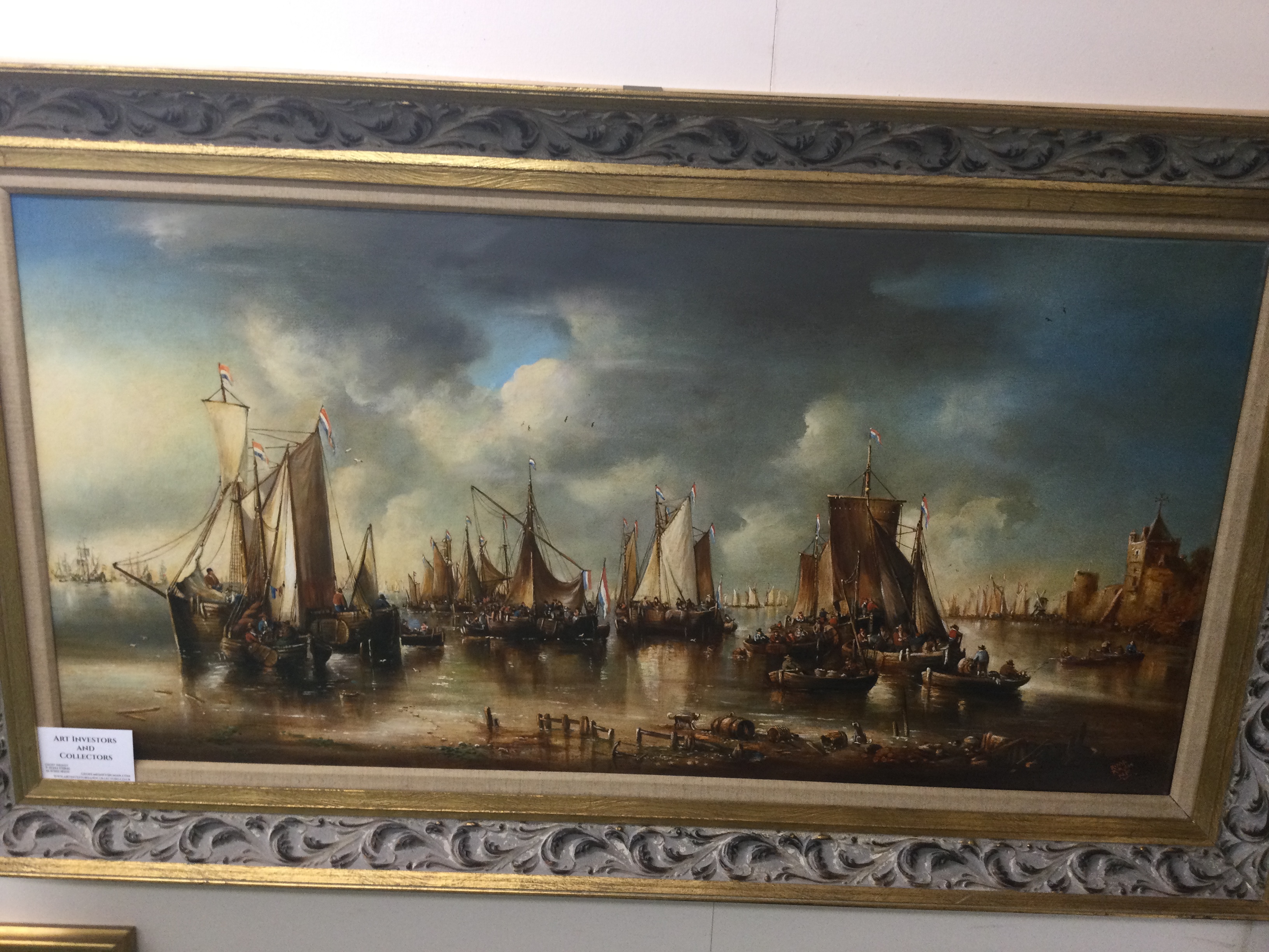 A busy Harbour scene oil painting by Norman Henry French