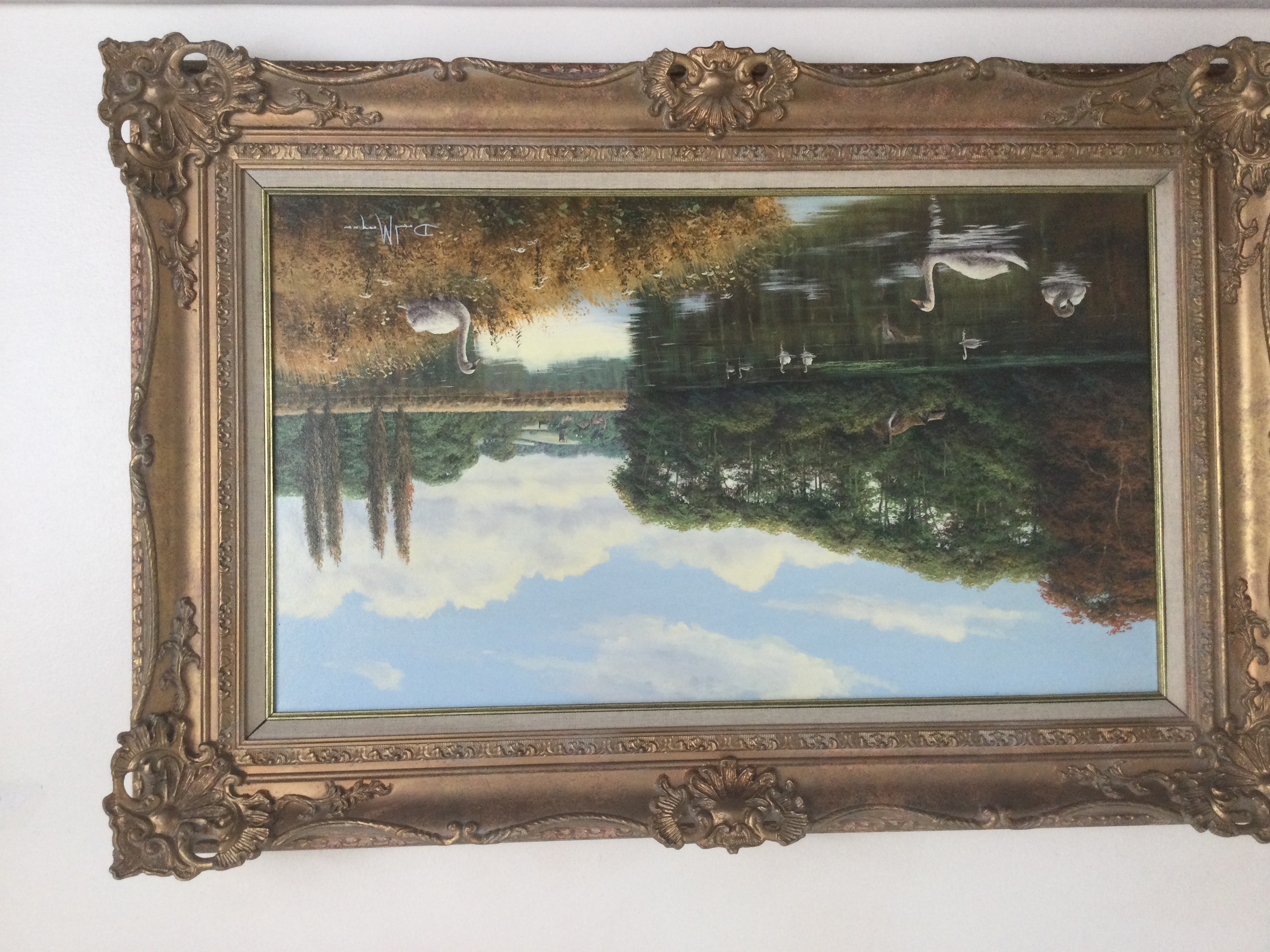 A tranquil river scene, oil on canvas by renowned contemporary  artist David Morgan