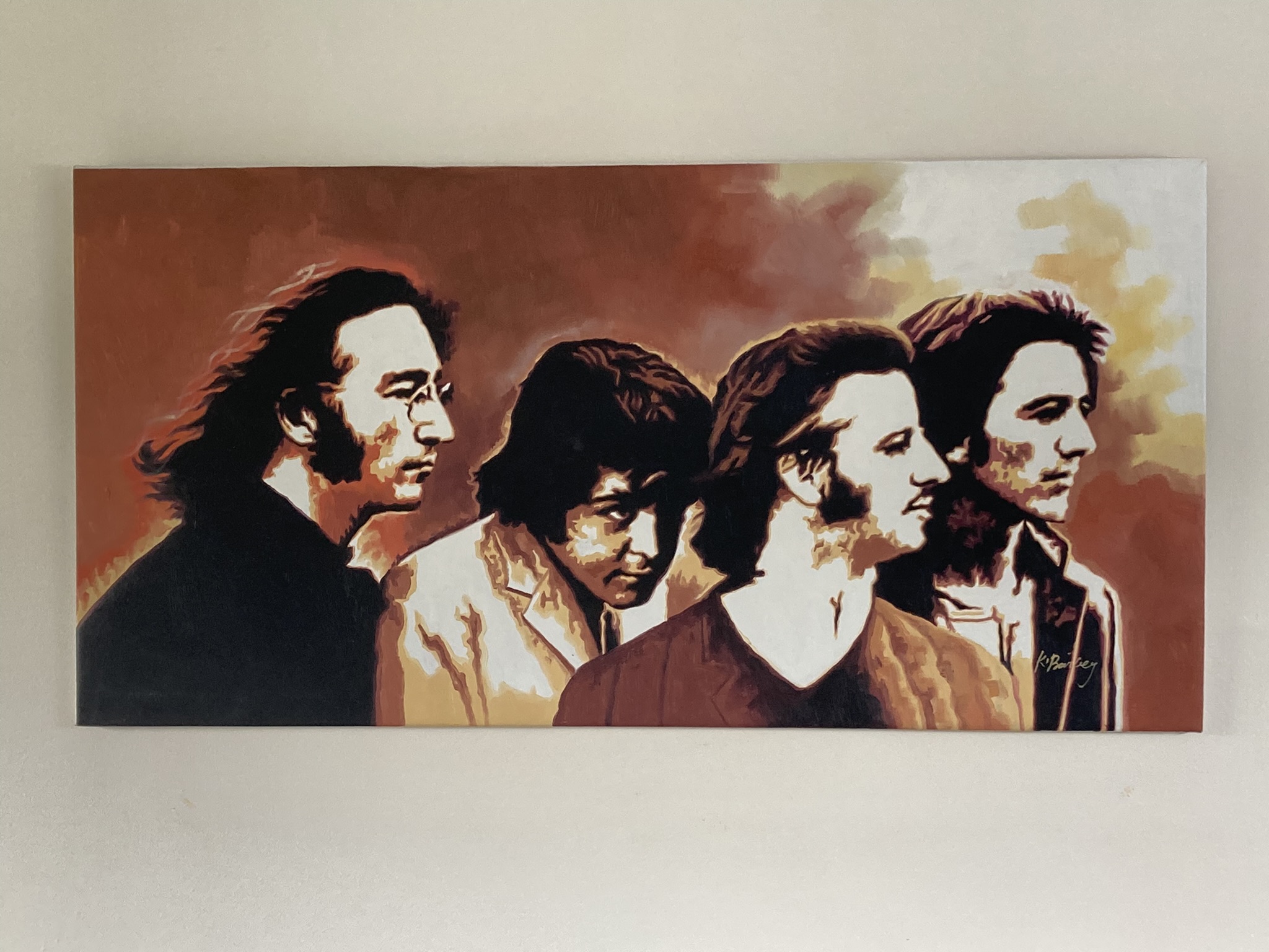 The Beatles, A Mad Day In London 1968 Oil on Canvas
